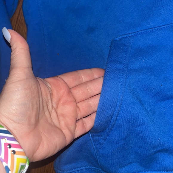 Nike bright blue spell out with embroidered swoosh hoodie men's size XL - Picture 2 of 9